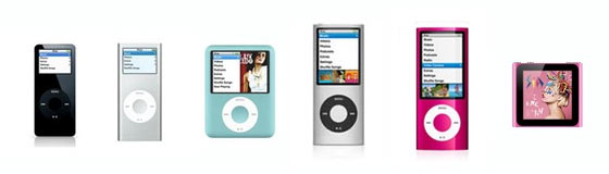 Apple iPod Nano history - 1st to 6th Generations