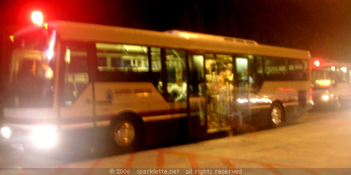 Bus that takes passengers to the arrival hall