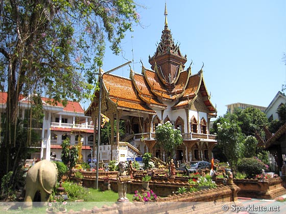 Buddhist temple along Tha Phae Road, Chiang Mai, Thailand