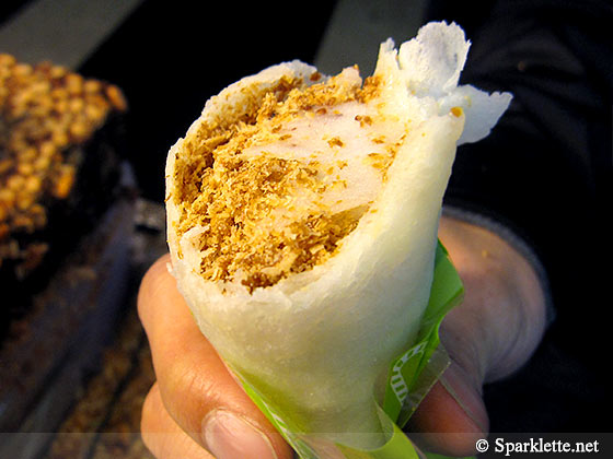 Ice cream and peanut roll at Luodong Night Market, Yilan, Taiwan