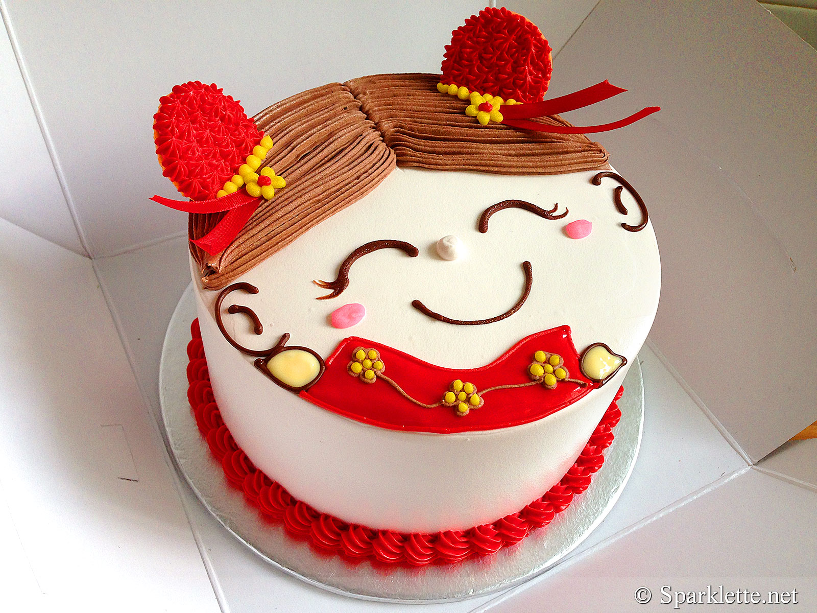 Chinese New Year Prosperity Couple Happy Face cake from Emicakes