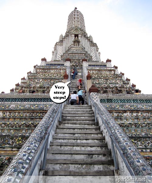 Steep steps of Wat Arun, the Temple of Dawn, Bangkok